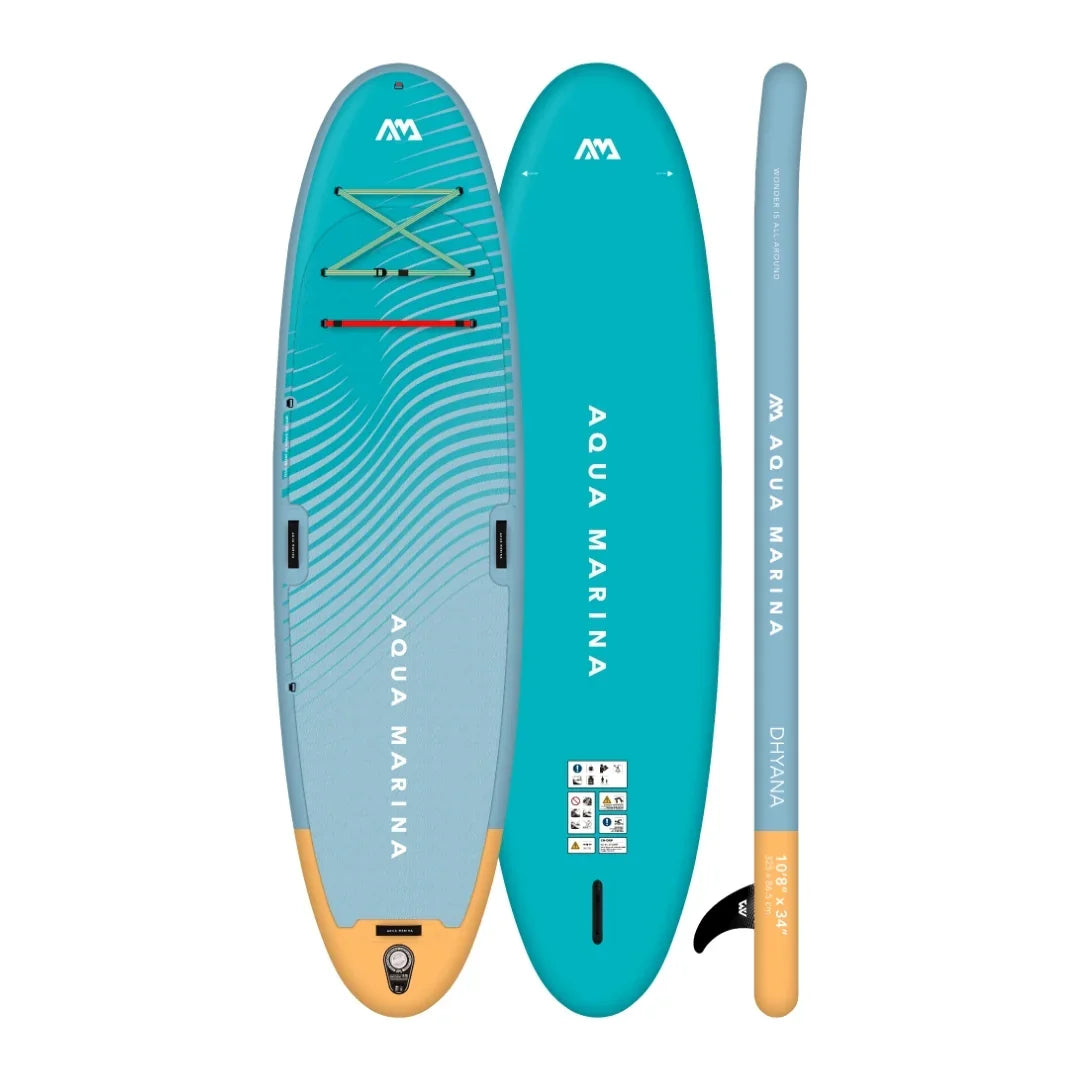 Aqua Marina Dhyana şişme SUP board seti, mavi ve turuncu tasarım, outdoor su sporları ekipmanı