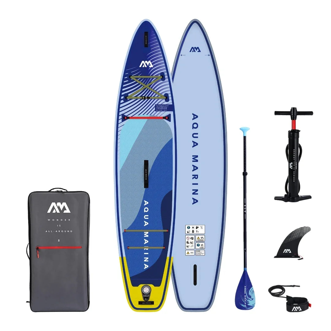 Aqua Marina şişme SUP board, kürek, pompa, yüzgeç ve taşıma çantası seti