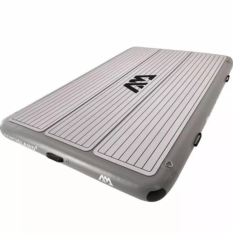 Gri şişme yüzer platform, deniz üstü ada platformu, dayanıklı su sporu ekipmanı