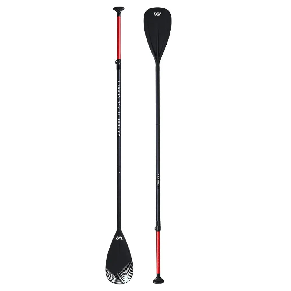 Siyah ve kırmızı ayarlanabilir SUP küreği, su sporları ekipmanı, Aqua Marina Sports 3