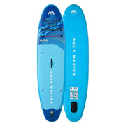 Aqua Marina Vapor 2026 mavi şişme SUP paddle board, üst ve alt görünümü, su sporları ekipmanı