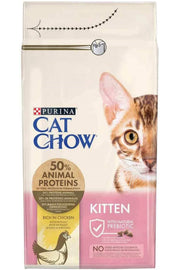 Yavru kedi için tavuklu kuru mama paketi, Cat Chow Kitten, 50 proteinli, 1.5 kg.
