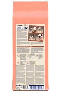 Dog Chow somonlu hassas yetişkin köpek maması 14 kg, arka ambalaj görünümü