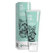 Kedi ve köpekler için deri ve tüy sağlığı destekleyici macun, 100 gr, ambalaj görüntüsü.