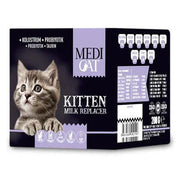 Yavru kedi süt tozu 200 gr kutusu, ön kısımda gri yavru kedi ve ürün bilgileriyle.