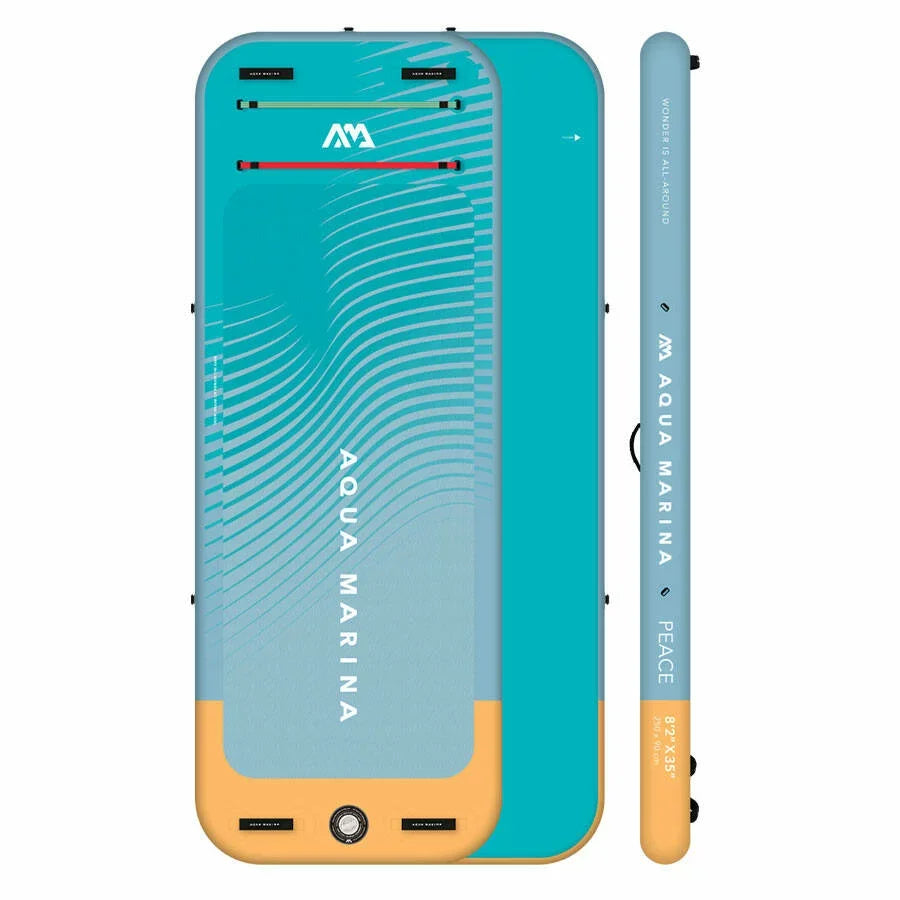 Aqua Marina Peace mavi sarı şişme fitness minderi, su sporları ekipmanı