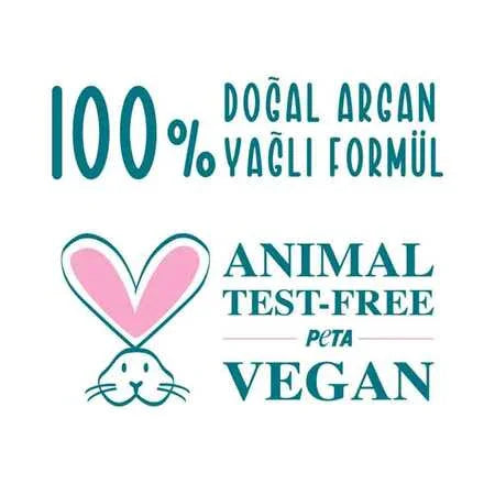100% doğal argan yağlı, hayvanlar üzerinde test edilmeyen vegan bakım ürünü görseli